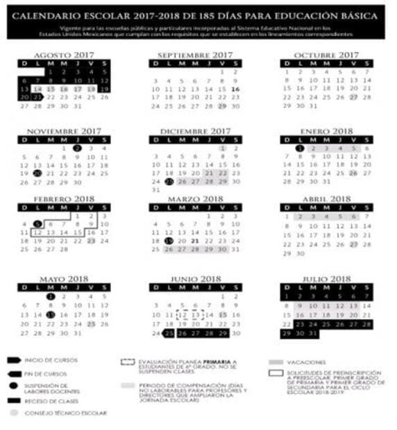 Publican calendarios escolares para el ciclo 2017-2018