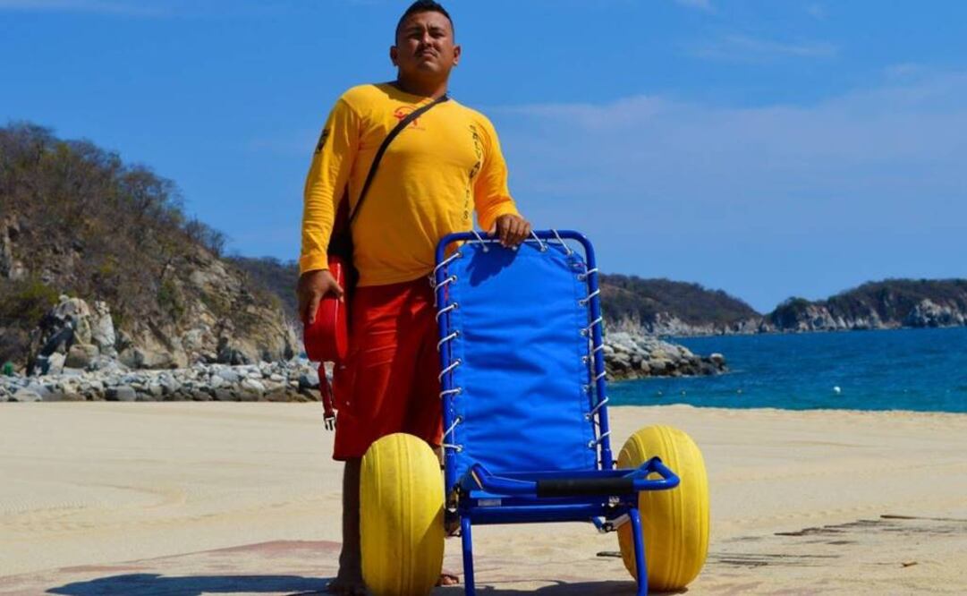 Playa Chahué, en Oaxaca, tiene una silla anfibia para personas con discapacidades (Foto: @SECTUR_mx)