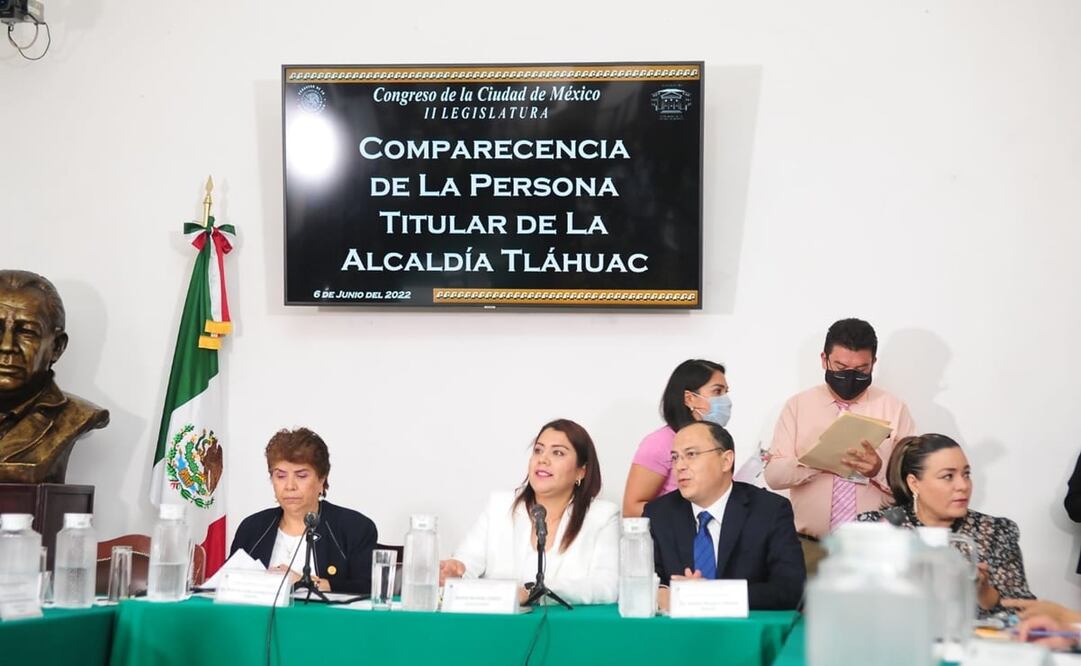 La alcaldesa compareció ante las comisiones unidas de Alcaldías y Límites Territoriales y Administración Pública Local del Congreso de la CDMX. Foto: Especial