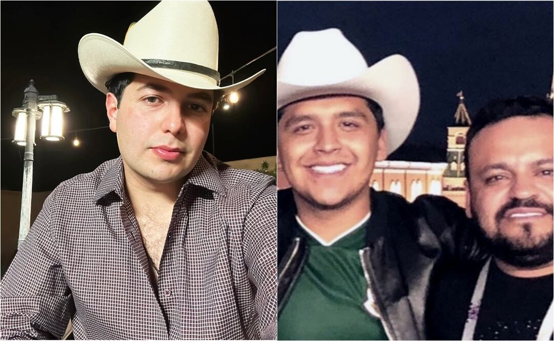 (izq) Johnny Cortés, cantante de regional mexicano. (Der) Christian Nodal y su padre. Fotos: Instagram y Especial