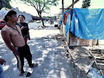 Migrantes regresan al Parque Guadalupe Victoria; reconstruyen campamento con menos recursos y habitantes