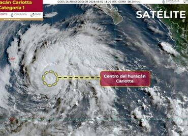 “Carlotta” se intensifica a huracán categoría 1; provocará lluvias intensas en Baja California Sur