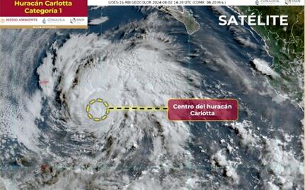¿En dónde se localiza el Huracán Carlotta? Esto es lo que informa la Conagua