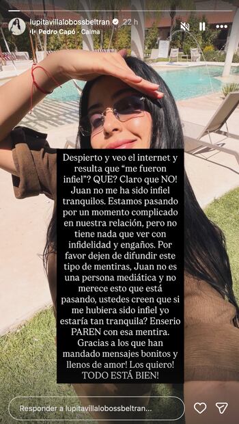 Lupita Villalobos desmiente infidelidad de su esposo. Foto: Captura de pantalla