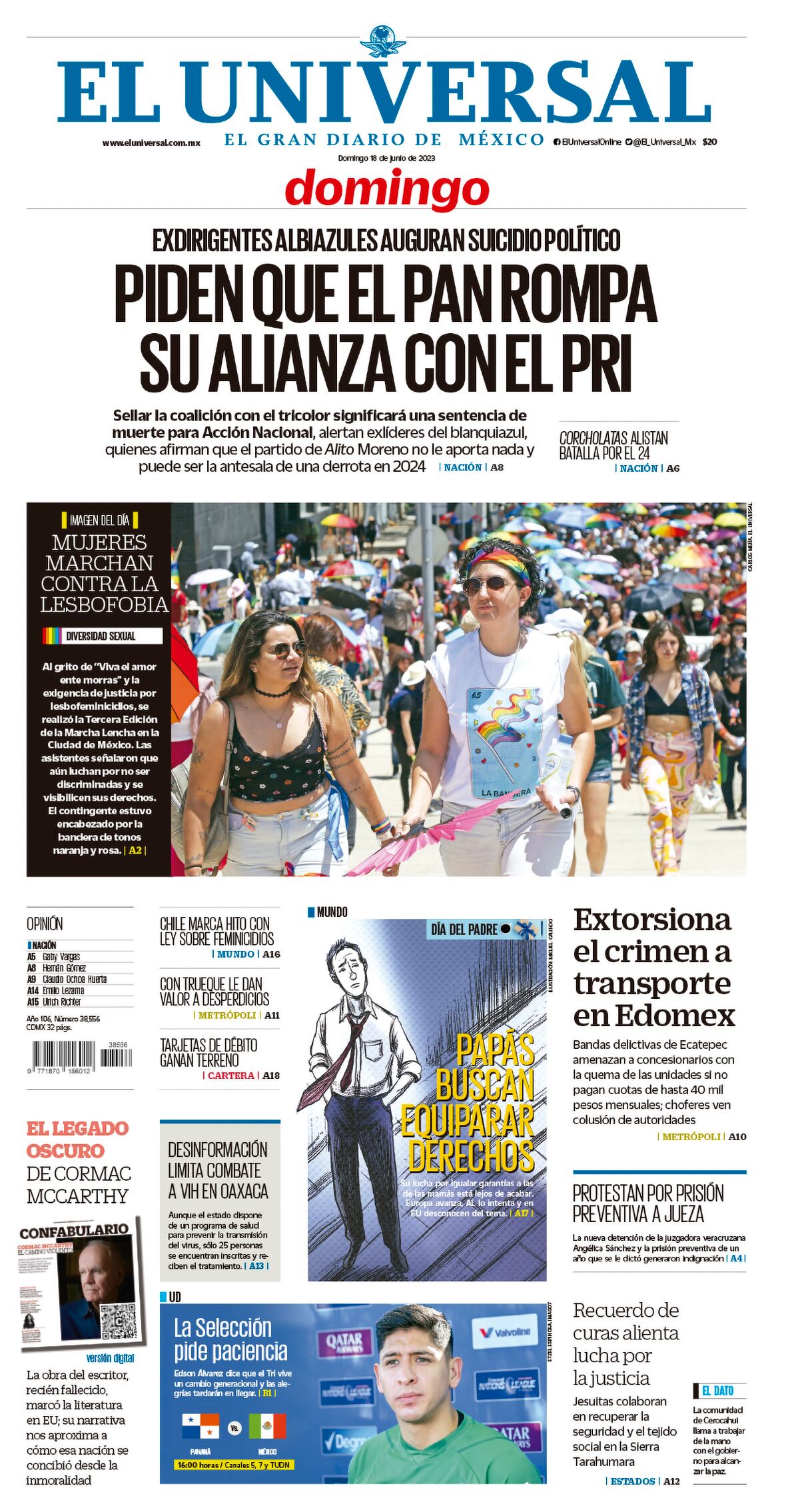 Portada impresa 18 de junio de 2023