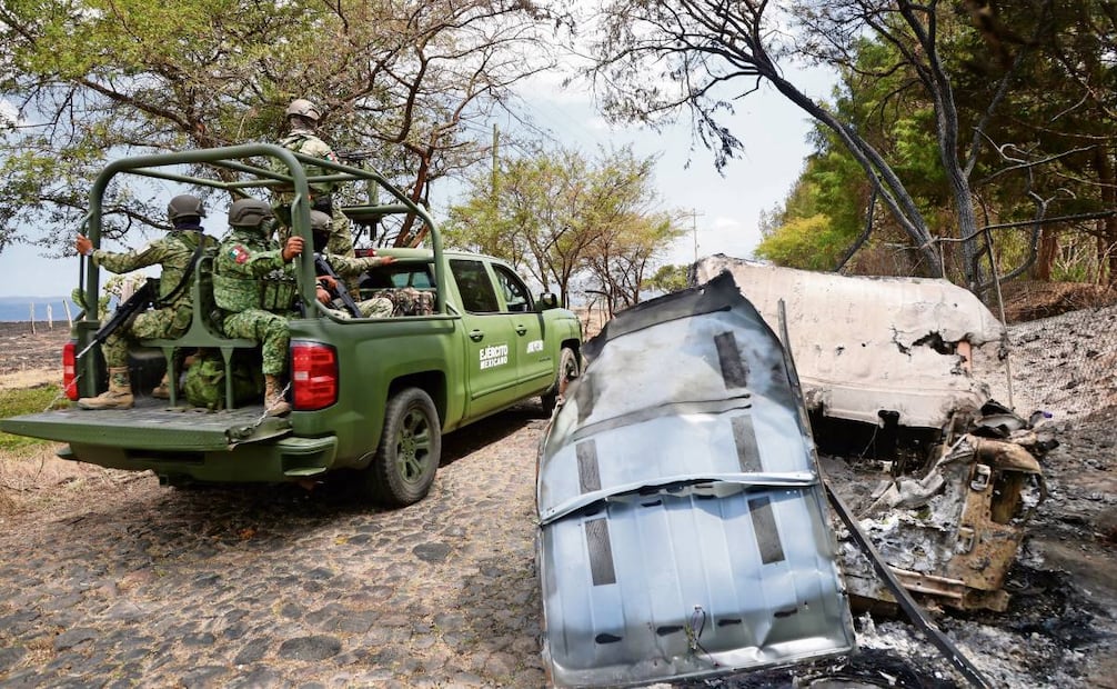 Aspectos del Fraccionamiento Cañas, La Loma, donde ocurrió el operativo militar contra El Mencho. Foto: Valente Rosas / EL UNIVERSAL