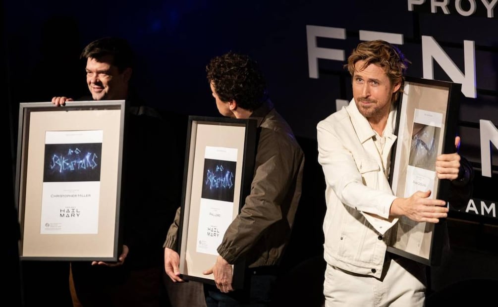 Conferencia de prensa de la película "Proyecto Fin del Mundo", con el actor Ryan Gosling y los directores Phil Lord y Christopher Miller. 
Foto Hugo Salvador/EL UNIVERSAL.