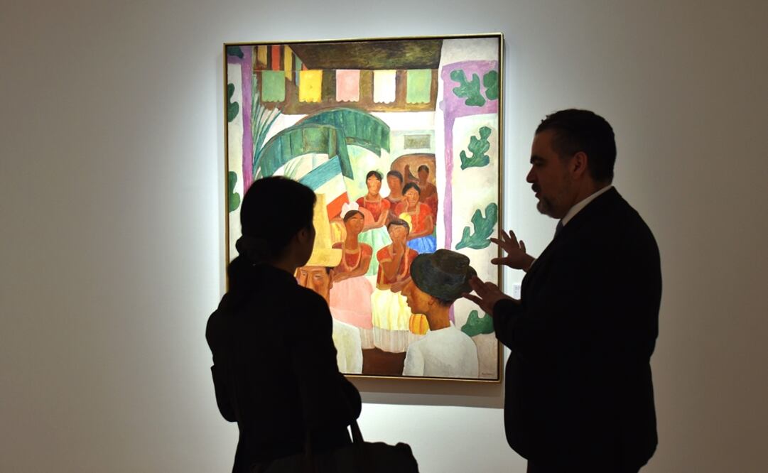 "Los Rivales", de Diego Rivera, se subastó por 9.7 millones de dólares. Foto: AFP/Héctor Retamal