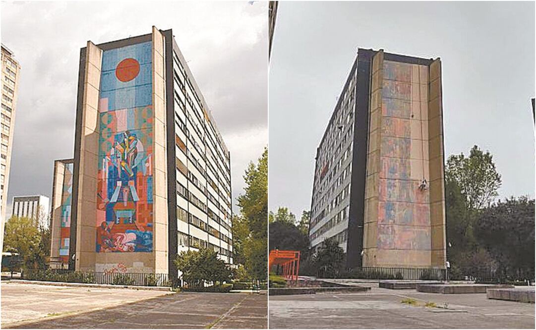 Ciudadanos mostraron fotos de cómo se intervino el mural. Fotos: TOMADAS DE TWITTER