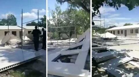 Viento intenso derrumba aulas provisionales en el Istmo