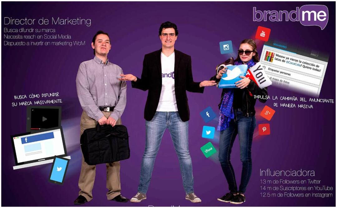 Brandme está abierta a personas con al menos 300 seguidores en alguna de sus redes sociales y que se distinga por tener un concepto fresco y creativo