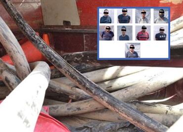 Caen 11 por robo de media tonelada de tubos de cobre para cable subterráneo en la GAM