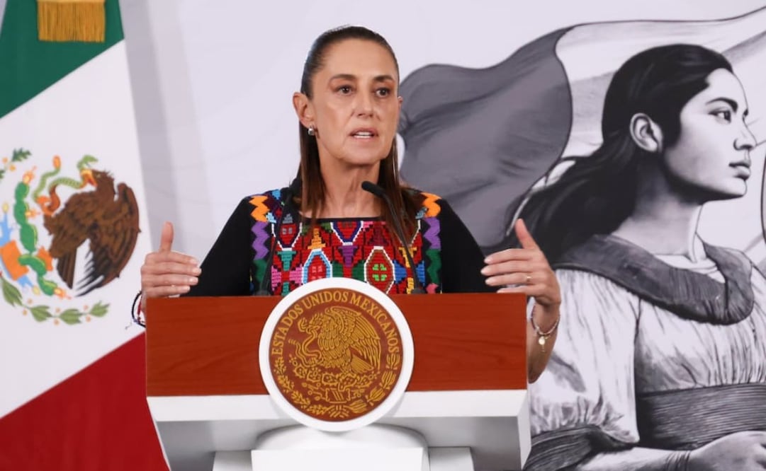 La presidenta Claudia Sheinbaum Pardo en la “Mañanera del Pueblo” de Palacio Nacional este 20 de mayo de 2026. Foto: Karla Guerrero/ EL UNIVERSAL
