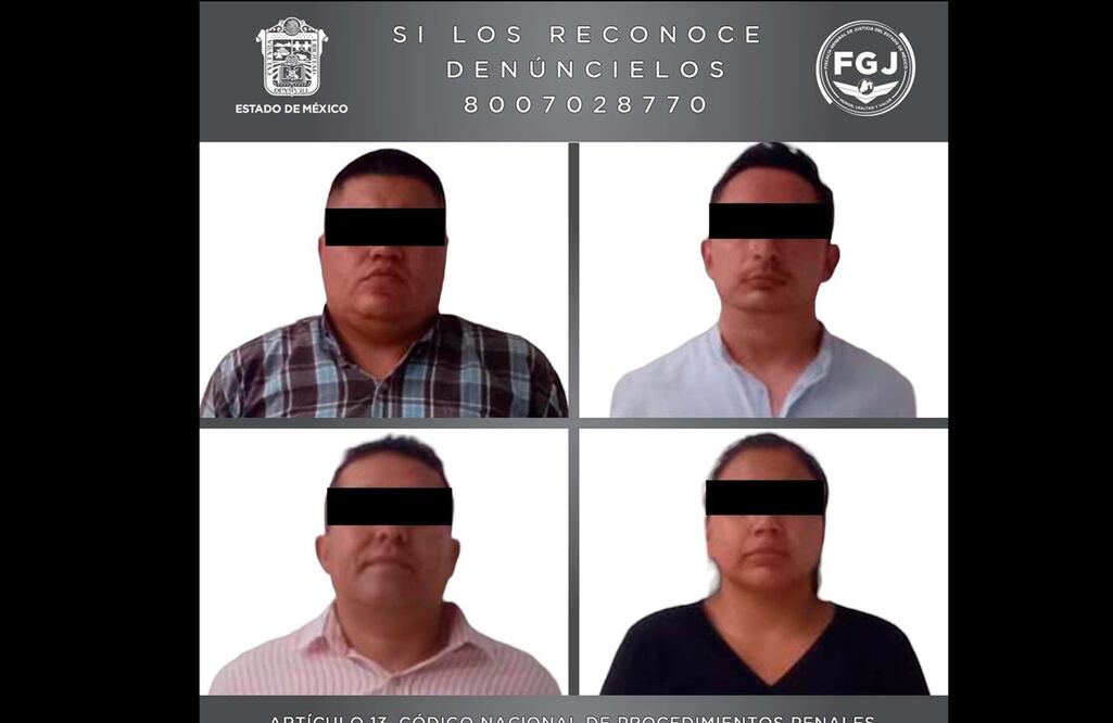 Lorenzo Rafael, Juan, Cristian Yared  y Guadalupe Paola, se desempeñaban como elementos de la policía municipal de Naucalpan. FOTO: Especial/EL UNIVERSAL/