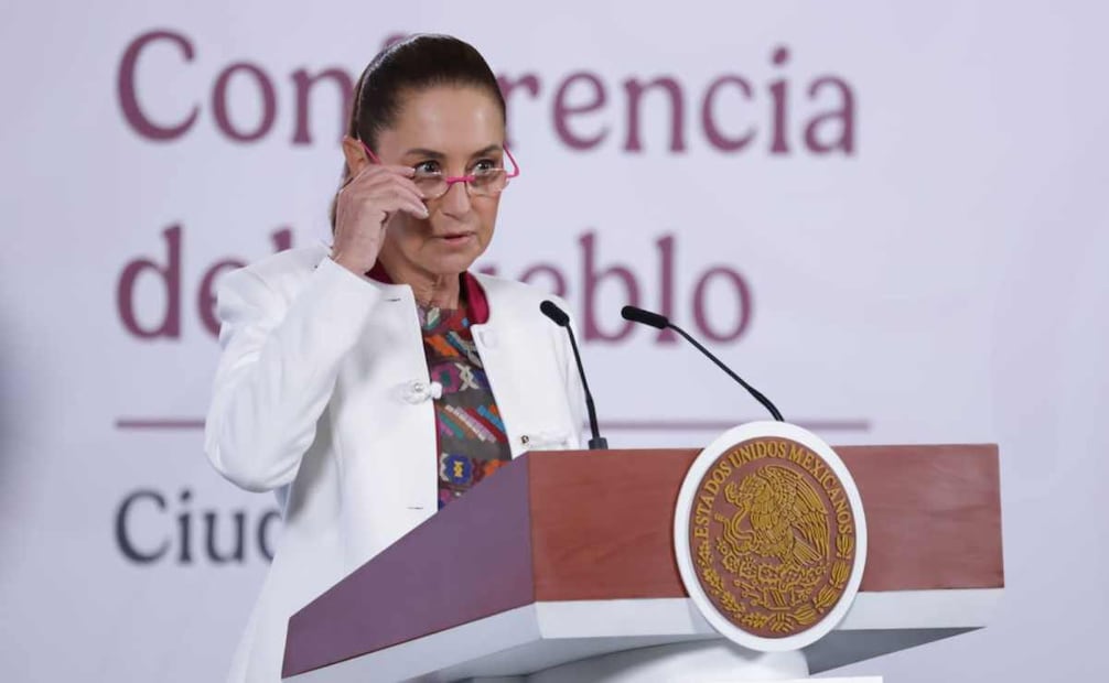 La presidenta Claudia Sheinbaum durante la mañanera del 5 de enero del 2026. Foto: Fernanda Rojas / EL UNIVERSAL