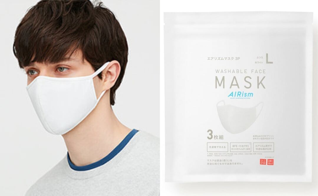 Los cubrebocas están disponible en las tiendas en línea de la marca. Fotos: Cortesía de Uniqlo