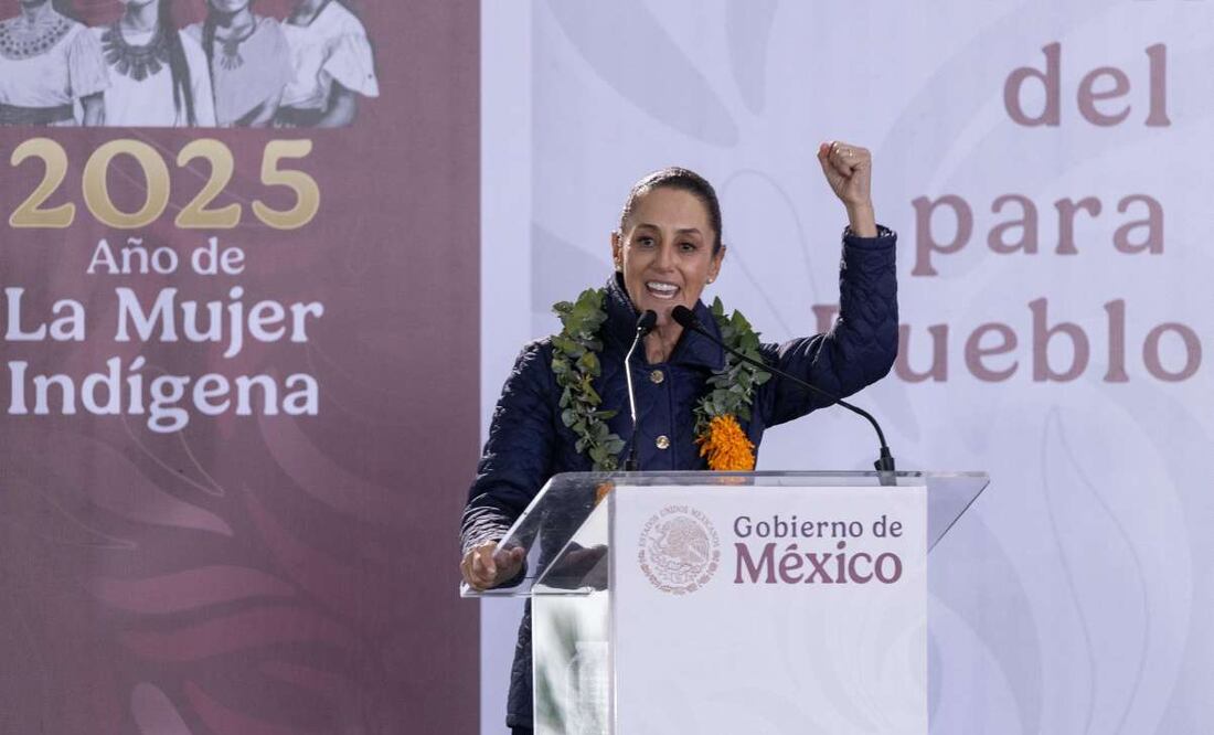 La presidenta Claudia Sheinbaum Pardo encabezó la Asamblea del Fondo de Aportaciones para la Infraestructura Social para Pueblos y Comunidades Indígenas y Afromexicanas (FAISPIAM), en San Pablo del Monte, Tlaxcala. Foto: Hugo Salvador/EL UNIVERSAL