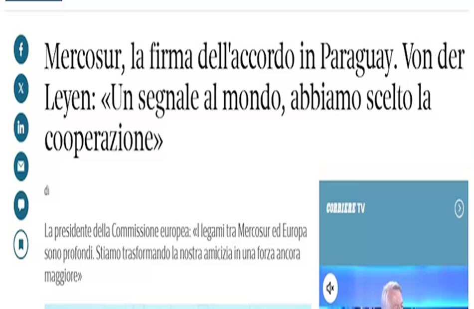 Diarios de Francia, Italia, España y Paraguay se hicieron eco de la cumbre histórica en Asunción y los efectos económicos del bloque. Foto: La Nación / GDA