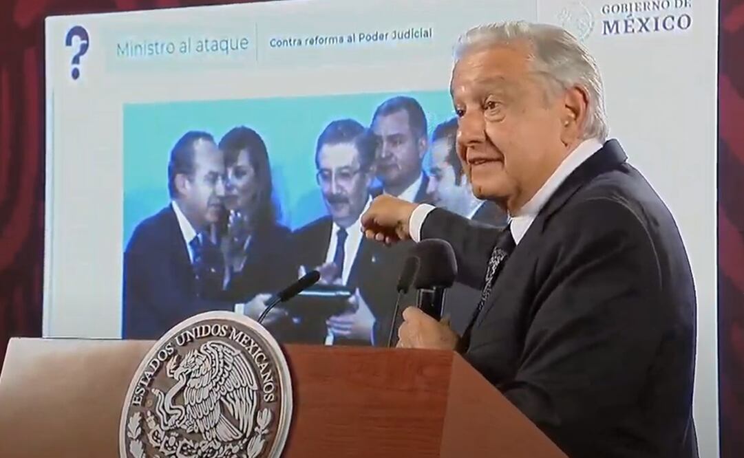 El presidente Andrés Manuel López Obrador se lanzó en contra del ministro de la Suprema Corte de Justicia de la Nación (SCJN), Luis María Aguilar, a quien acusó de ser uno de los más tenaces violadores a la Constitución. Foto: Captura
