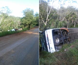 Volcadura deja 17 heridos en Veracruz