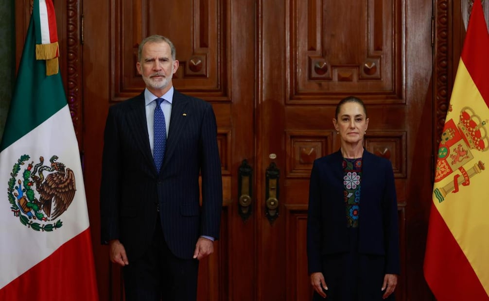 Claudia Sheinbaum y el rey Felipe VI de España (25/06/2026). Foto: Diego Simón / EL UNIVERSAL