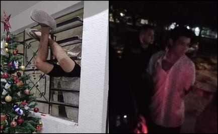 Ladrón se queda atorado en una ventana en Mérida, Yucatán