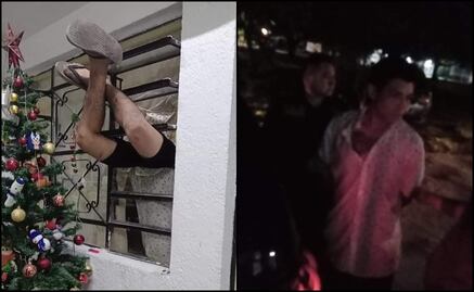 Ladrón se queda atorado en una ventana en Mérida, Yucatán