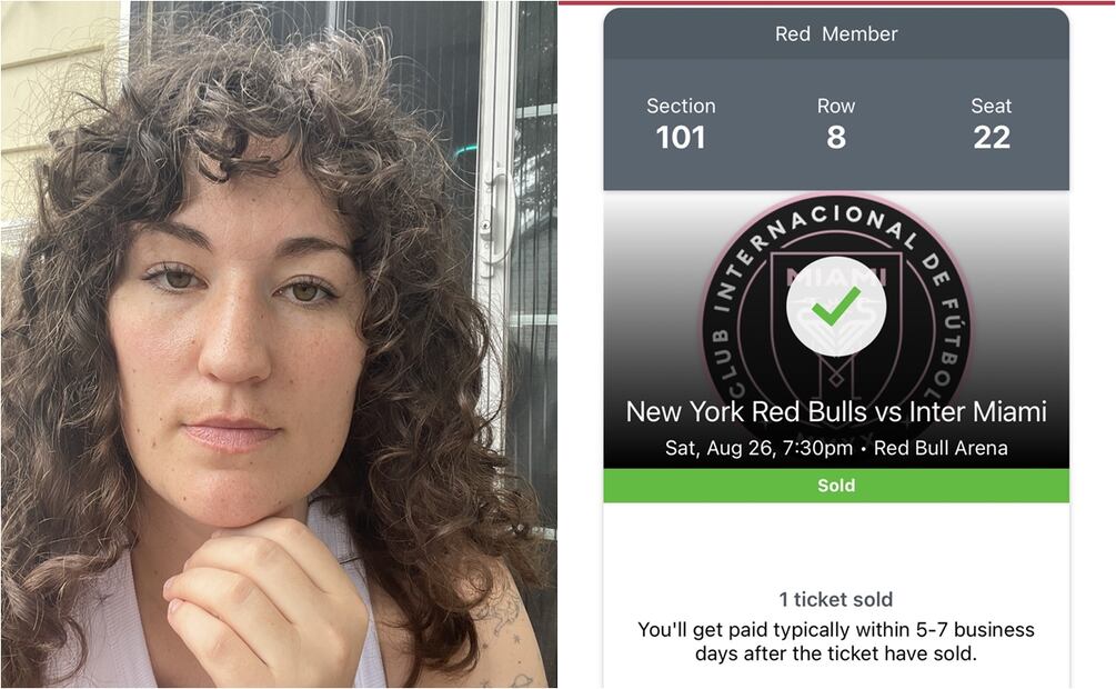 Amanda y su ticket vendido. Fuente: Twitter @Amanda_Libre