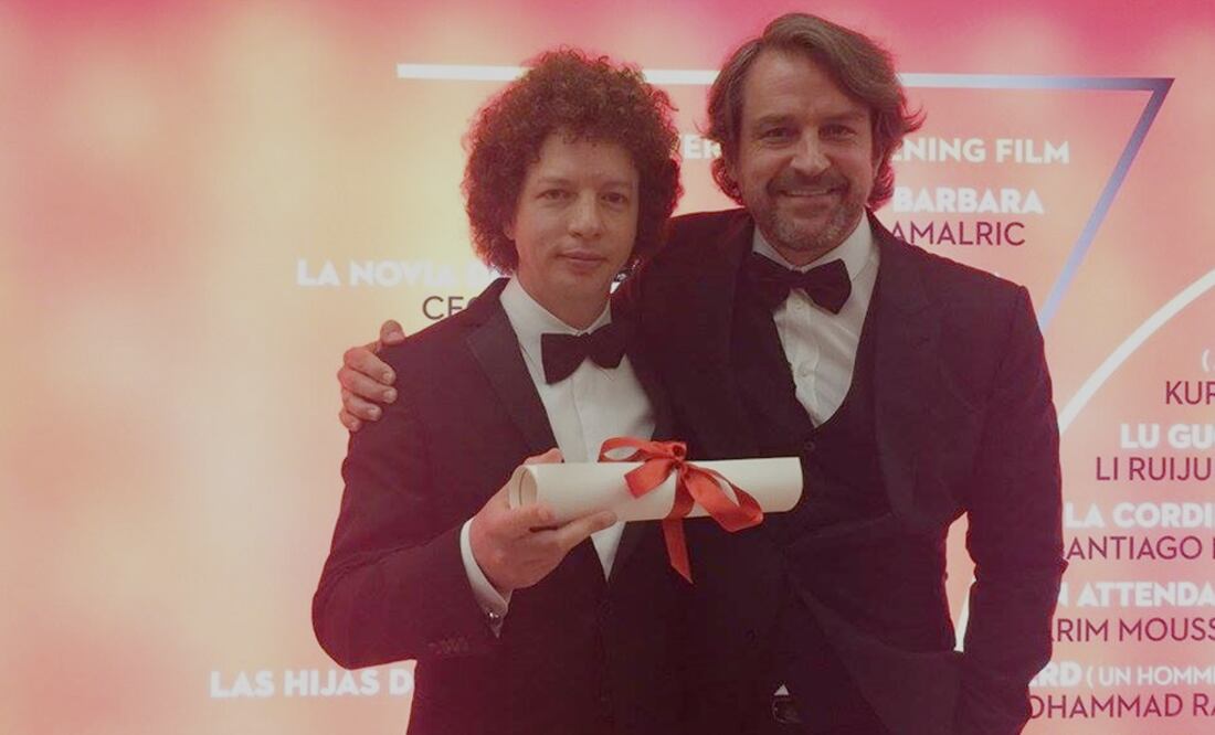 Michel Franco con Lorenzo Vigas, productor de "Las hijas de Abril". FOTO: Alejandra Mussi