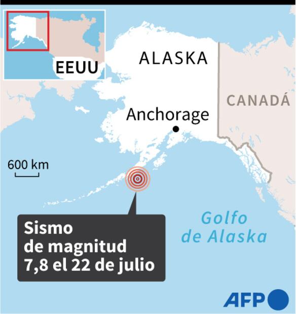 Reportan sismo de 7.8 en la Península de Alaska; emiten alerta de tsunami
