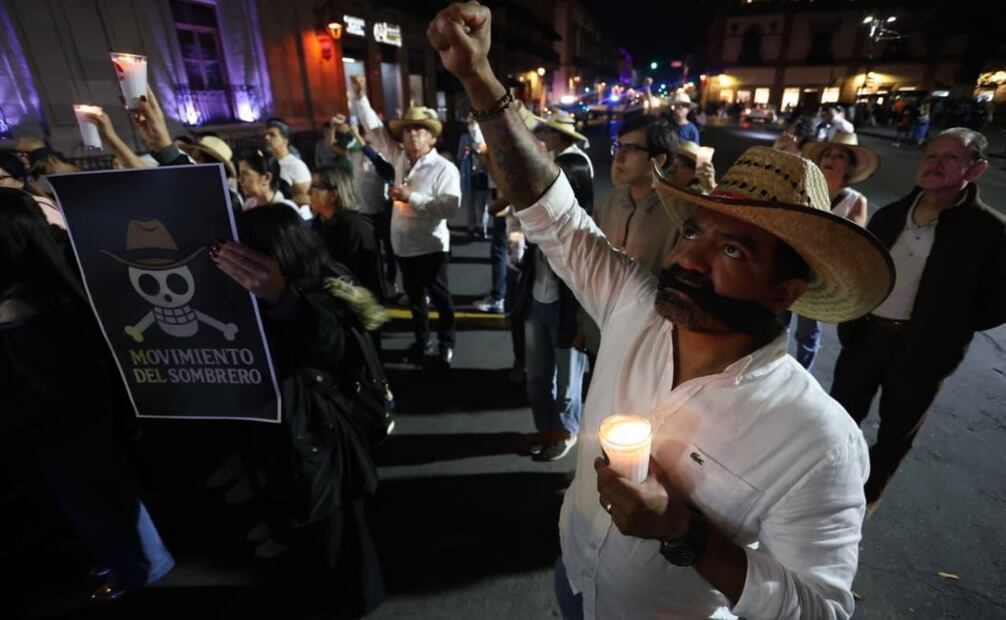 Morelianos piden silencio por la muerte de Carlos Manzo (06/11/2025). Foto: Luis Camacho / EL UNIVERSAL