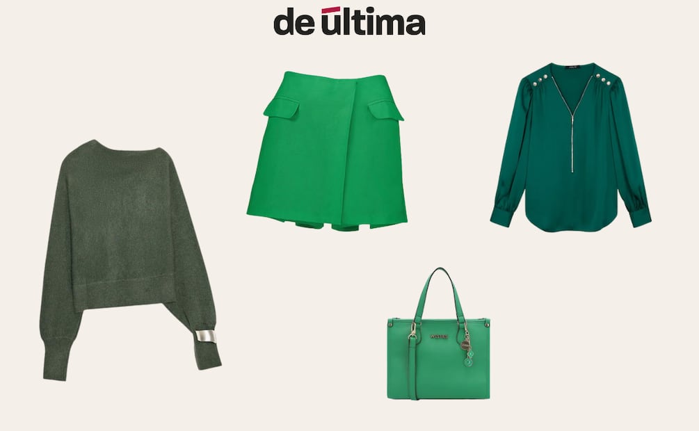 El verde se relaciona con bienestar, renovación y equilibrio, ideal para atraer salud y armonía. Foto: Zara, Julio, Mango