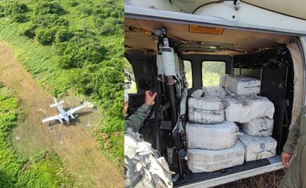 Aseguran en Chiapas una avioneta con más de media tonelada de cocaína