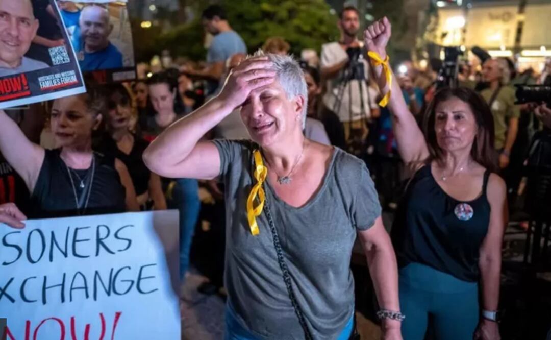 Muchos familiares de los rehenes israelíes en manos de Hamás apoyan el intercambio de presos palestinos a cambio de la liberación de los secuestrados. Foto: BBC