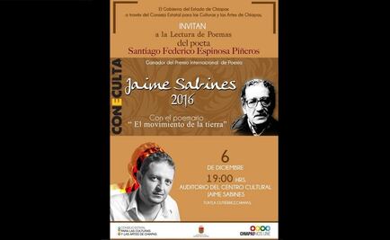 Poeta colombiano obtiene el Premio Jaime Sabines 2016