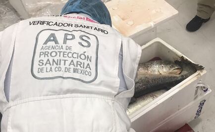 Decomisan media tonelada de salmón en mal estado en AICM
