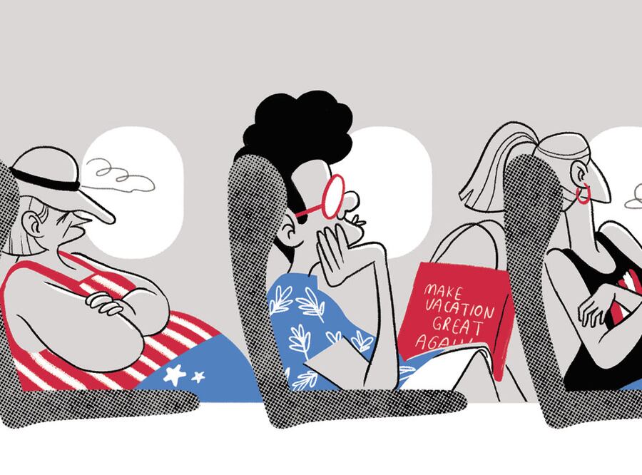 México pierde atractivo para turistas de EU. Ilustración de Ani Cortés