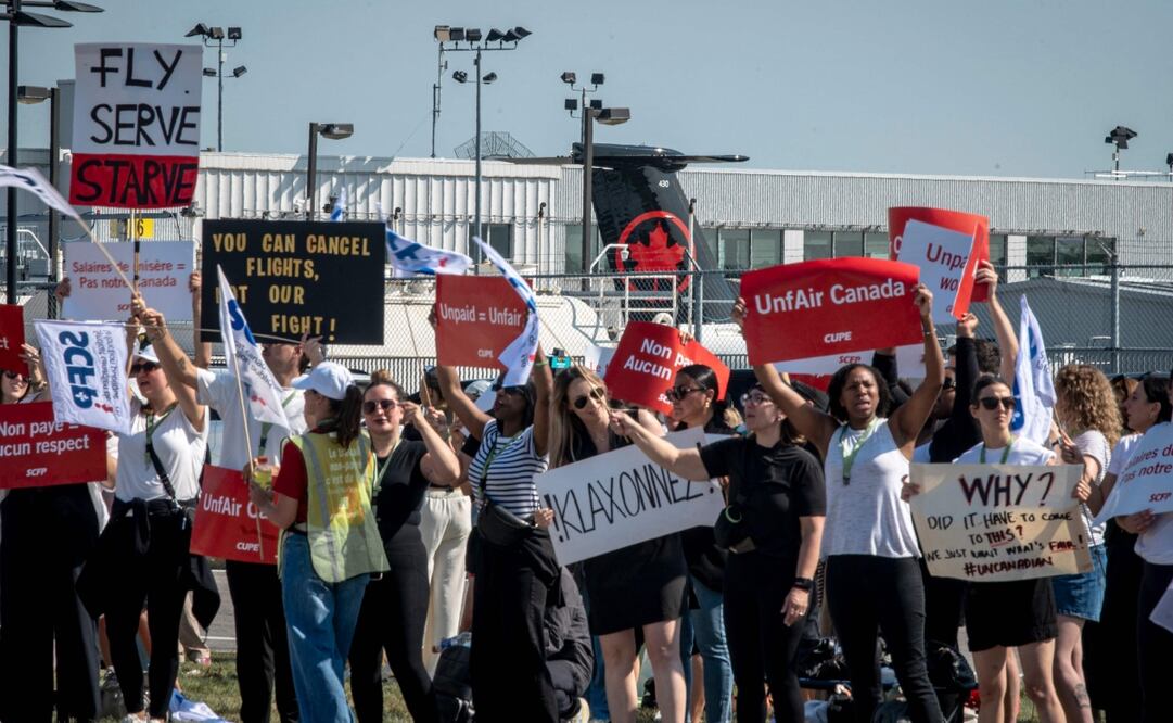 Huelga en Air Canada. Foto: AFP