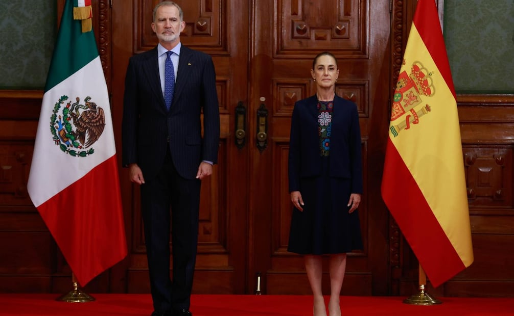 Claudia Sheinbaum y el rey Felipe VI de España (25/06/2026). Foto: Diego Simón / EL UNIVERSAL