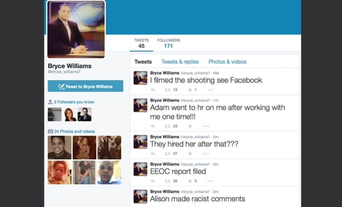 Identificado como Vester Lee Flanagan, el hombre se hacía llamar en Twitter y Facebook como Bryce Williams, donde reportan