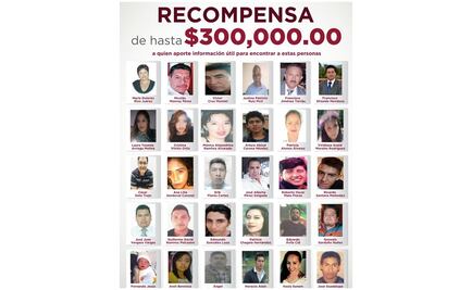 Fiscalía mexiquense ofrece hasta 300 mil pesos para localizar a 30 personas desaparecidas