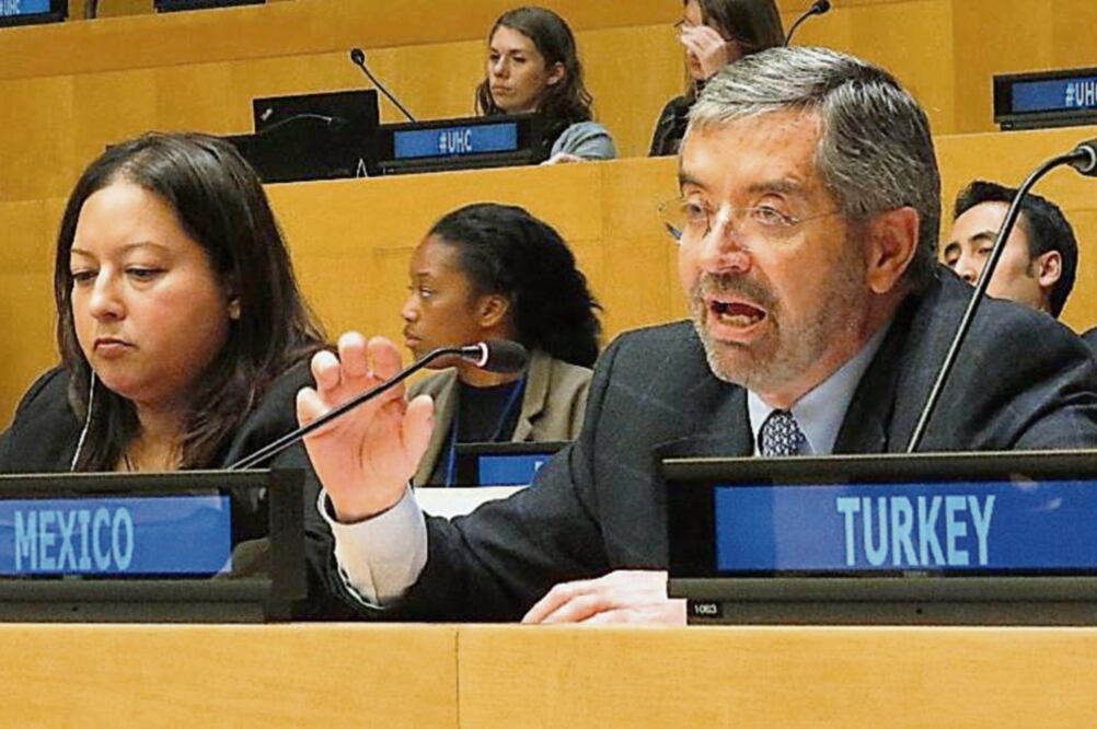 Durante la segunda reunión del Grupo de Amigos de Cobertura Sanitaria Universal el embajador de México ante la ONU, Juan Ramón de la Fuente, confirmó a este organismo internacional que México será sede de la presentación del informe. (ESPECIAL)