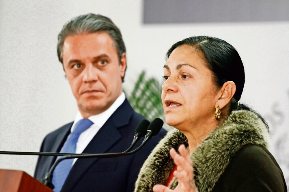 Alberto Begné, subsecretario de Prevención, y Patricia Bugarín, coordinado ra Nacional Antisecuestro, alertaron sobre el alza delictiva en temporada navideña (IRVIN OLIVARES. EL UNIVERSAL)