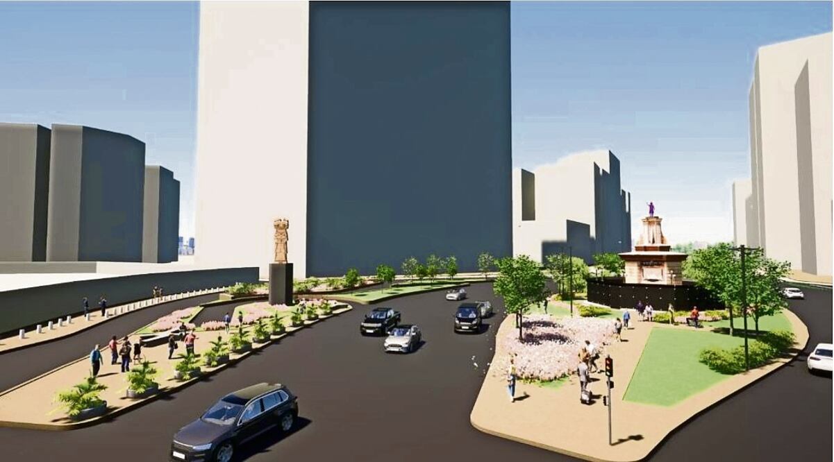 Previsualización de cómo quedarán distribuidas ambas esculturas sobre Paseo de la Reforma. Foto: Especial