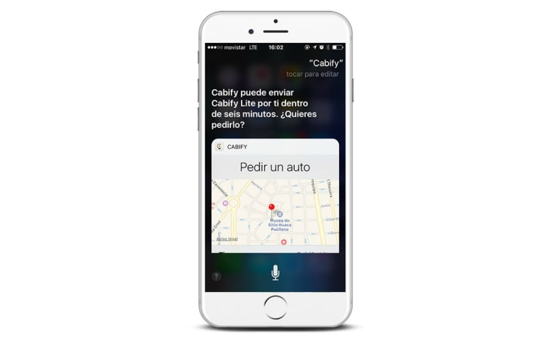 Las frases con las que podrán solicitarlo son Hola Siri… “Pídeme un Cabify”; “Pídeme un auto usando Cabify”; “Abre Cabify”; “Pídeme un auto de Cabify”; entre otras más