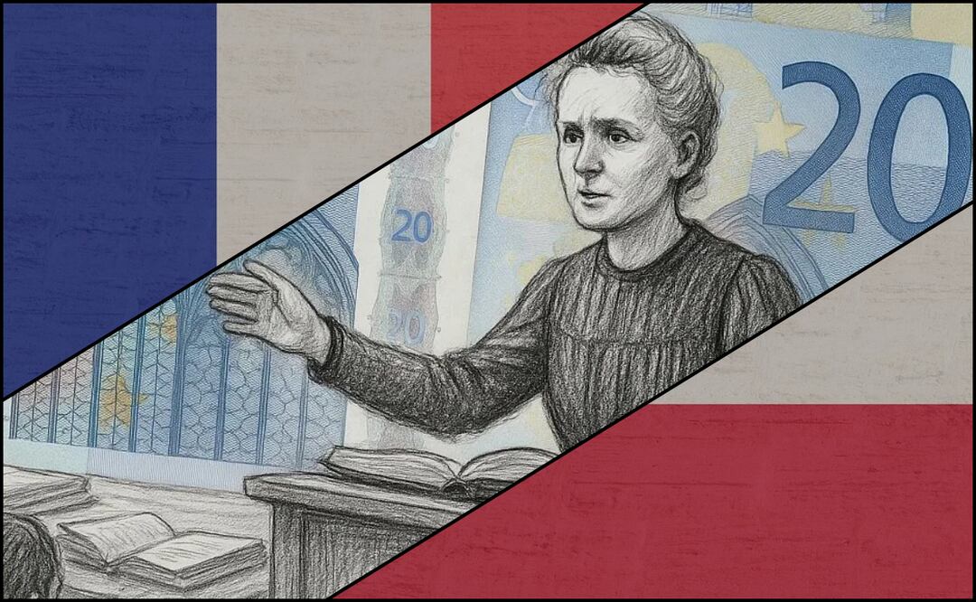 El nuevo diseño de los billetes del euro desata polémica entre Francia y Polonia. FotoArte: Euronews/El Universal