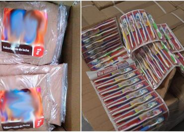 IMPI halla polvo para preparar chocolate y cepillos de dientes con marca falsificada