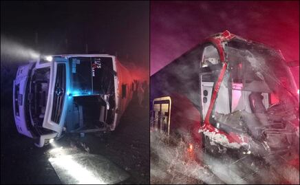 Reportan accidente entre dos autobuses en la carretera de Zacatecas; un conductor y un copiloto resultan lesionados