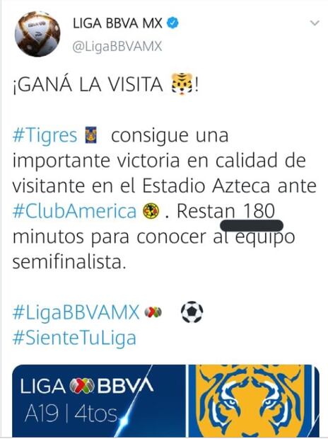 Liga MX se equivoca y "regala" 90 minutos más al América frente a Tigres