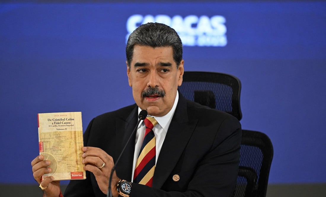 El presidente de Venezuela, Nicolás Maduro, durante una conferencia de prensa, este 1 de septiembre, en Caracas. FOTO: JUAN BARRETO. AFP